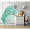 Super Hobby Horse Hobby Horse vienaragis ant lazdos mėtų spalvos su sidabriniu ragu