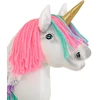 Hobby Horse vienaragis ant lazdos su spalvota karčiene ir auksiniu ragu A4
