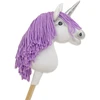 Super Hobby Horse Vienaragis ant lazdos su violetine karčiais ir sidabriniu ragu Hobby Horse