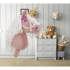 Super Hobby Horse Vienaragis Hobby Horse lazdoje pastelinės rožinės spalvos su balta karčiais A4