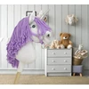 Super Hobby Horse Vienaragis ant lazdos su violetine karčiais ir sidabriniu ragu Hobby Horse