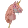 Super Hobby Horse Vienaragis ant lazdos Hobby Horse pastelinės rožinės spalvos A4