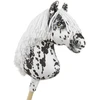Super Hobby Horse Medinis žaislinis arkliukas leopardinis su balta karčia