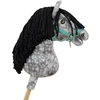 Super Hobby Horse Medinis žirgas su pilku margu kailiu ir juoda karčia