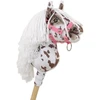 Hobby Horse lazdelinis arkliukas Premium rudas leopardinis su balta karčiais