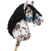 Super Hobby Horse Medinis žirgas su kotu – rudas leopardinis su juoda karčiais