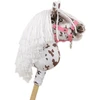 Hobby Horse lazdelinis arkliukas Premium rudas leopardinis su balta karčiais