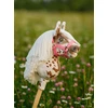 Hobby Horse lazdelinis arkliukas Premium rudas leopardinis su balta karčiais