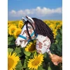 Super Hobby Horse Medinis žirgas su kotu – rudas leopardinis su juoda karčiais