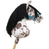 Super Hobby Horse Medinis žirgas su kotu – rudas leopardinis su juoda karčiais