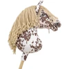 Super Hobby Horse Medinis žirgas su kotu – rudas leopardinis su smėlio spalvos karčiais