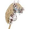 Super Hobby Horse Hobby Horse lazdelinis arkliukas su ruda leopardine spalva ir smėlio karčiais