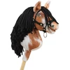 Hobby Horse lazdelinis arkliukas tobiano bay su juoda karčiene Super Hobby Horse Premium