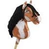 Super Hobby Horse Medinis hobis arkliukas tobiano bėras su juoda karčia