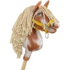Hobby Horse lazdelinis arkliukas tobiano bay su smėlio spalvos karčiais Super Hobby Horse Premium
