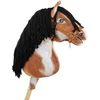 Super Hobby Horse Medinis hobis arkliukas tobiano bėras su juoda karčia