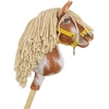 Hobby Horse lazdelinis arkliukas tobiano bay su smėlio spalvos karčiais Super Hobby Horse Premium