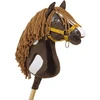 Super Hobby Horse Medinis arkliukas su lazda – tamsiai rudas, vakarietiško stiliaus