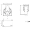 VOREL KOŁO STAŁE Z SZARĄ GUMĄ 125mm