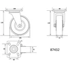 VOREL KOŁO SKRĘTNE POLIAMIDOWE 10mm 87432