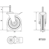 VOREL SUKAMASIS RATUKAS Juodas GUMINIS SU STABDŽIU 125mm