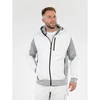Yato Baltas fleece tipo džemperis su gobtuvu, 2 krypčių tampri medžiaga, darbo drabužiai, žieminė striukė, šiltas fleece, lauko džemperis