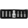YATO TORX antgalių rinkinys 7 vnt. 0416 T25 – T55 + ADAPTERIS, SU ANGA