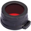 Nitecore NFR40 raudonas filtras – dvipusis mineralinis stiklas, guminis laikiklis, suderinamas su 40 mm žibintuvėlių galvutėmis, įskaitant MH25Pro, MH27, EA41 ir SR7