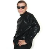 Disco stiliaus juoda Bomber striukė