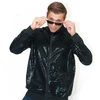 Disco stiliaus juoda Bomber striukė