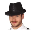 Juoda blizganti gangsterių skrybėlė