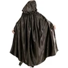 Kerintas juodas satino gobtuvas - 145 cm elegancijos ir paslaptingumo