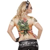 Rokeriški / baikeriški marškinėliai su tatuiruočių spauda moterims