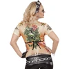Rokeriški / baikeriški marškinėliai su tatuiruočių spauda moterims