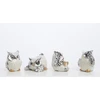 Art-Pol Figūrėlė Pelėda (4vnt kompl.), kreminė/sidabrinė, 4x3x5(A) cm
