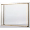 Art-Pol Padėklas metalas/stiklas, stačiakampis, auksinis, 34x24x4(A) cm