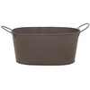 Mega Metalinis vazonas Bob, ovalus, rudas, 23,5x15 x 11(A) cm