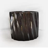 POLNIX Keraminis vazonas PIANO, apvalus, juodas, 13 x 12(A) cm