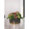 Pot&Deco Keraminis vazonas CHRYSI, apvalus, auksinis/juodas, 16 x 8(A) cm