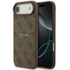 GUESS dėklas, skirtas IPHONE 17 Air, suderinamas su MagSafe GUHMP17MG4GFRW (PU 4G Ring Classic Logo) rudas