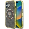 Dėklas Guess IML Metal Glitter 4G Circle Triangle MagSafe iPhone 16 rudos spalvos