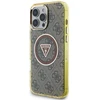 Dėklas Guess IML Metal Glitter 4G Circle Triangle MagSafe, skirtas Phone 16 Pro, rudos spalvos
