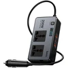 Išmanus dvigubas automobilio inverterinis įkroviklis Hoco 2 žiebtuvėlių jungtys max 200W PD66W/1C2A Z66 juodas