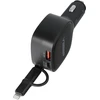 Automobilinis įkroviklis VEGER USB C + kabelis USB C / Lightning QC PD 84W CC89 juodas