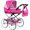 Baby Retro vežimėlis lėlėms 2in1 New Baby Natálka rožinis