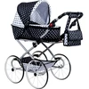 Baby Retro vežimėlis lėlėms 2in1 New Baby Natálka baltas-juodas