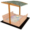 Baldakimas vaikų medinei smėlio dėžei Baby Mix 120x120 cm žaliai balta
