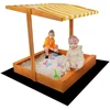 Baldakimas vaikų medinei smėlio dėžei Baby Mix 120x120 cm geltonas ir baltas