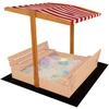 Baldakimas vaikų medinei smėlio dėžei Baby Mix 120x120 cm raudonas ir baltas