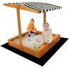 Baldakimas vaikų medinei smėlio dėžei Baby Mix 120x120 cm žaliai balta